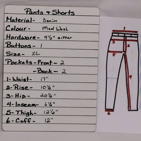 Distressed Medium Wash Denim Shorts Size L NWOT #105 - Picture 5 of 5